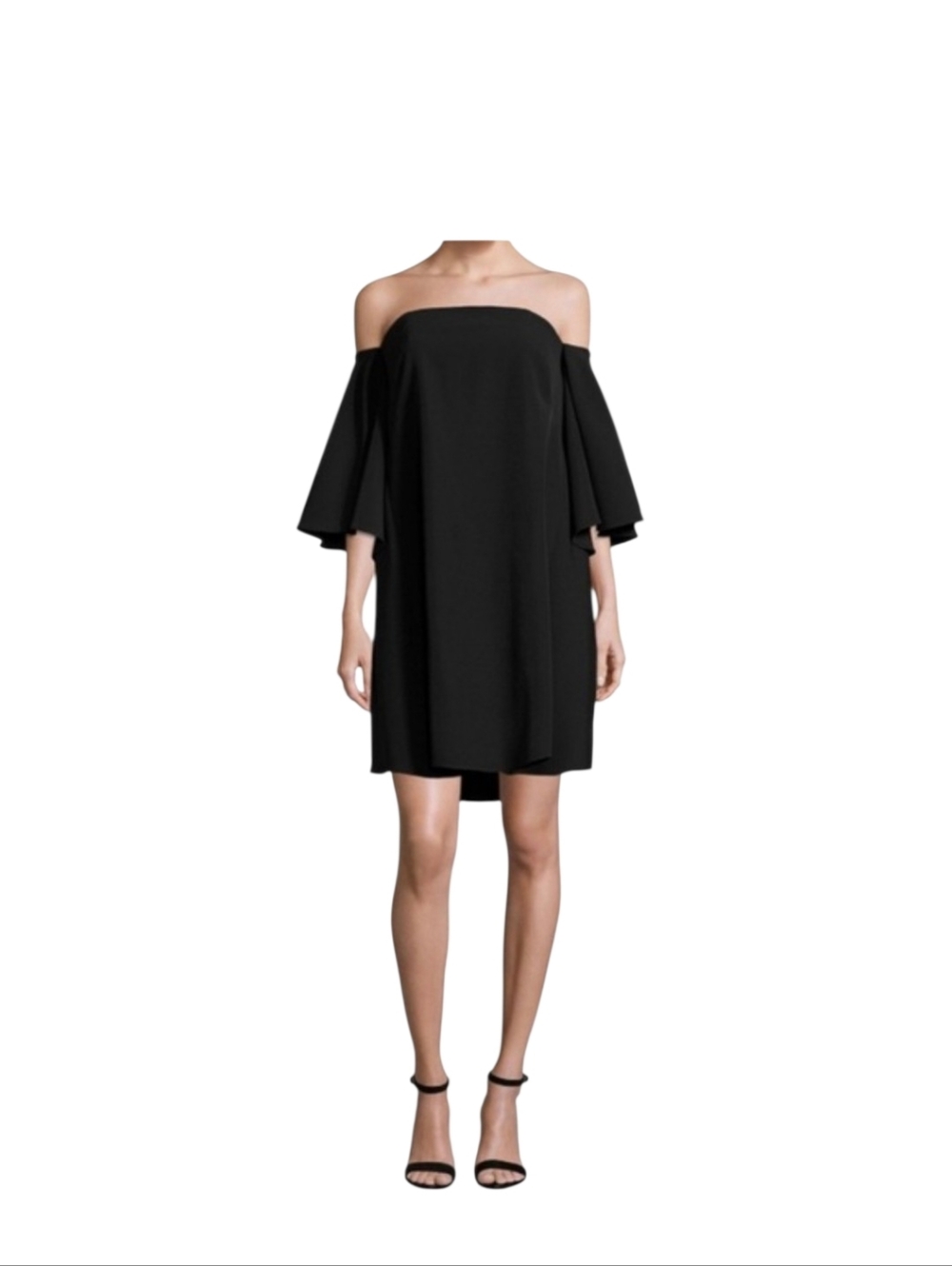 MILLY NWT Italian Cady Mila Off-the-Shoulder Black Mini Dress 8 Retail $375
